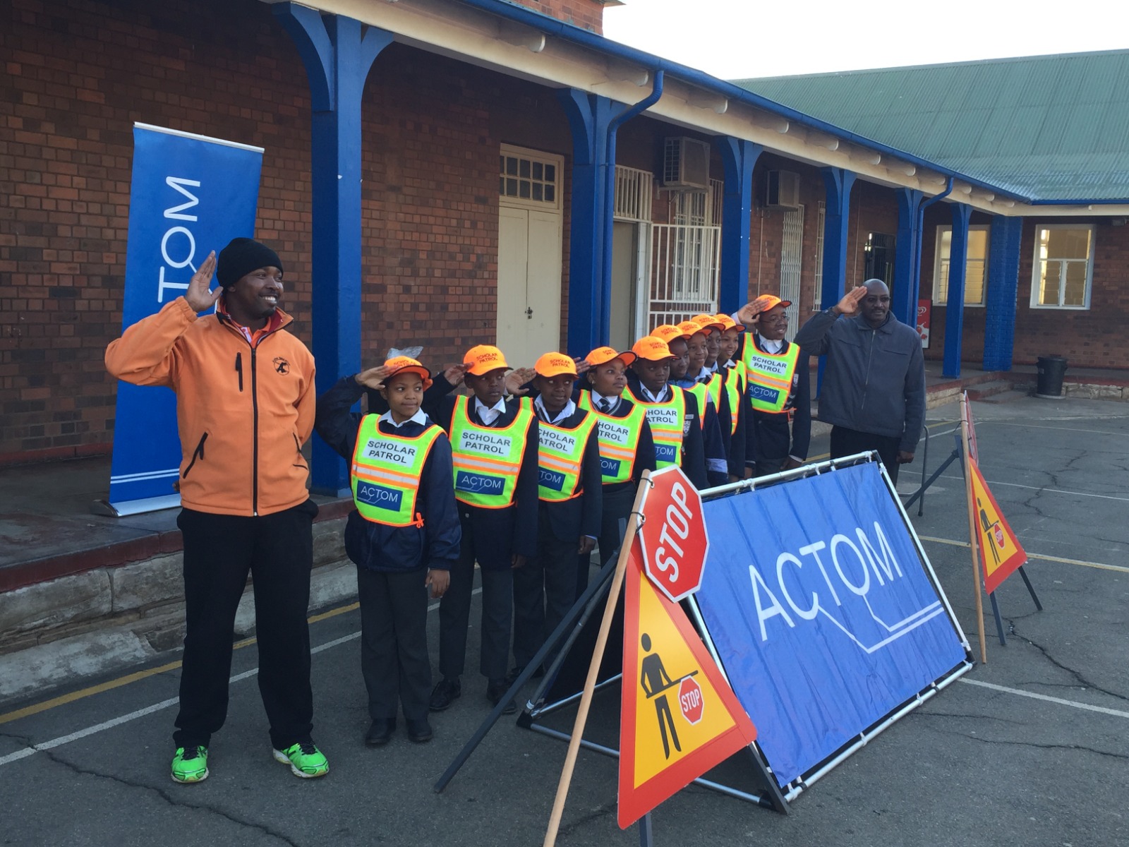 Learners supporting school-zone safety.