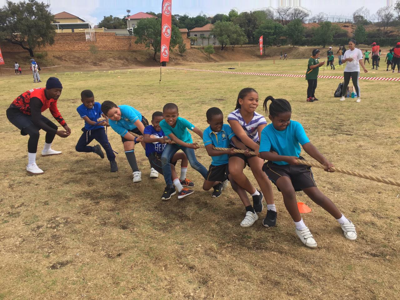 Team-based school sports activity.