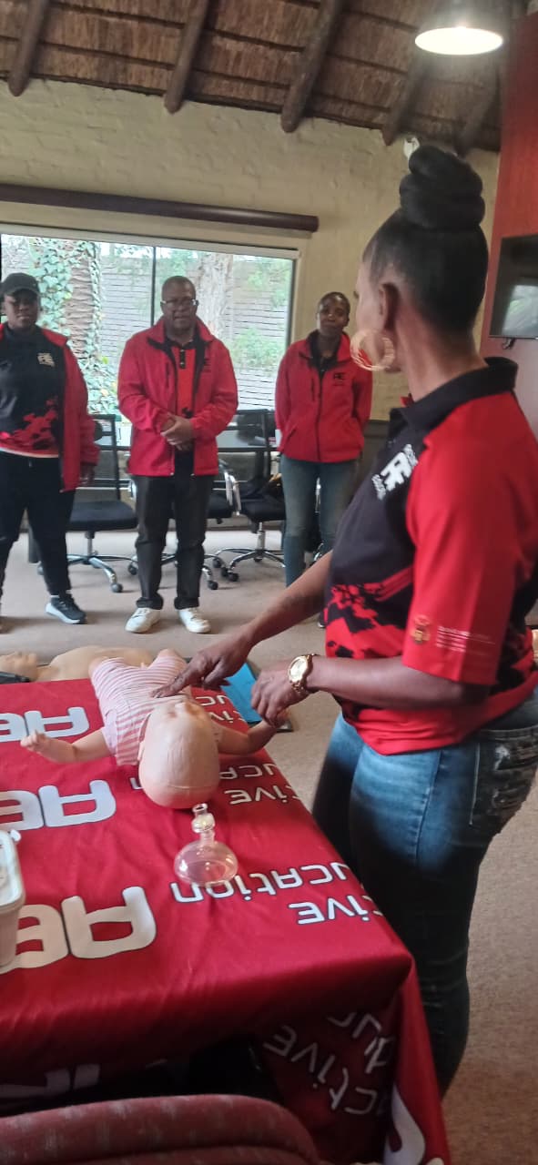 First aid training activity.